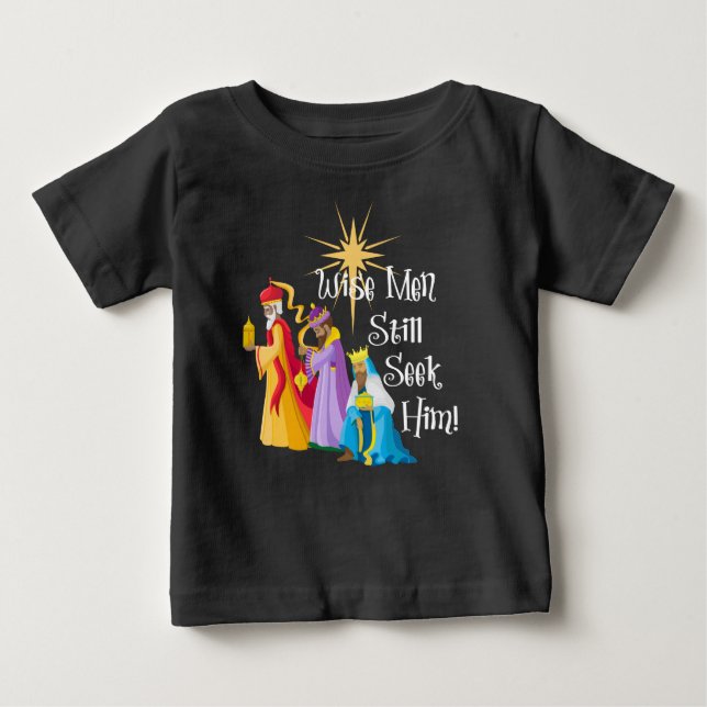 T-shirt Pour Bébé Les Sages Le Cherchent Encore Noël (Devant)