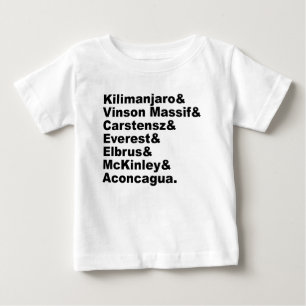 T-shirt Pour Bébé Les sept plus hautes montagnes de chaque continent