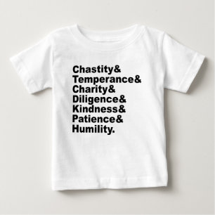 T-shirt Pour Bébé Les Sept Vertus telles que popularisées par la Bib