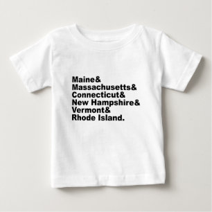 T-shirt Pour Bébé Les six États du Nord-Est qui forment la Nouvelle-