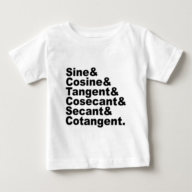 T-shirt Pour Bébé Les six fonctions trigonométriques de la trigonomé (Devant)