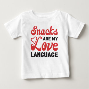 T-shirt Pour Bébé Les Snacks Sont Ma Langue D'Amour, Les Amateurs De