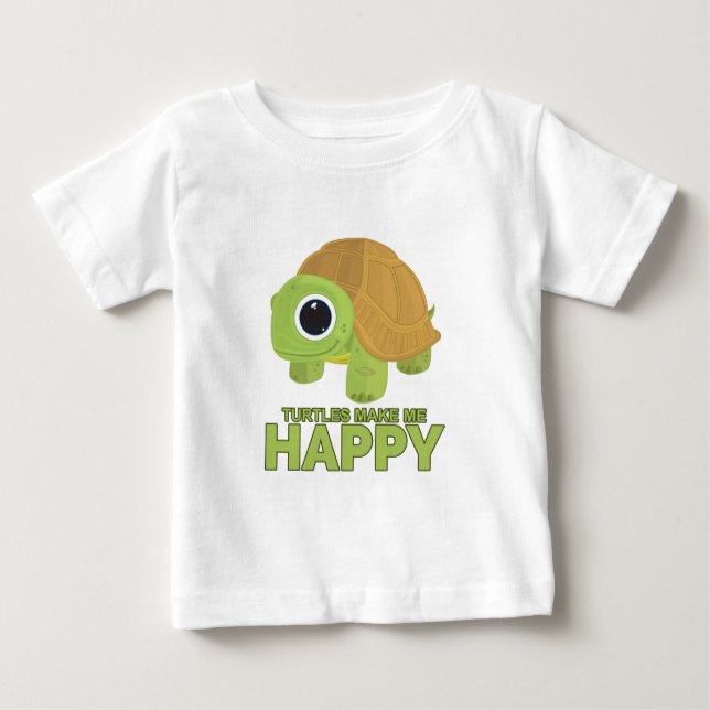 T-shirt Pour Bébé Les tortues me rendent heureux (Devant)