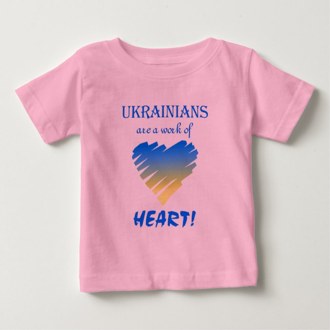 T-shirt Pour Bébé Les Ukrainiens sont une oeuvre de coeur (Devant)