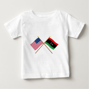 T-shirt Pour Bébé Les USA et drapeaux croisés par Libye