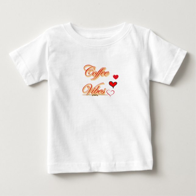 T-shirt Pour Bébé  « Les vibrations du café : Tranquillité textuelle (Devant)