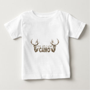 T-SHIRT POUR BÉBÉ LES VRAIES FILLES PORTENT LE CAMO