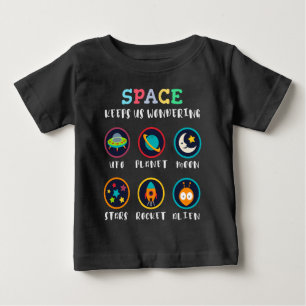 T-shirt Pour Bébé L'espace nous fait nous poser des questions