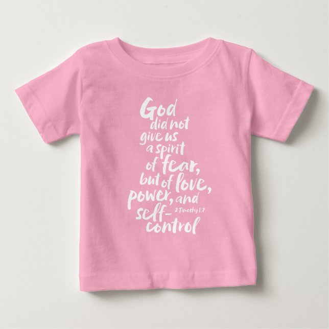 T-shirt Pour Bébé L'Esprit d'Amour de DIEU - AUCUNE PEUR - Bible Ver (Devant)