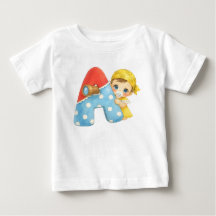 Lettre A mignonne avec bébé
