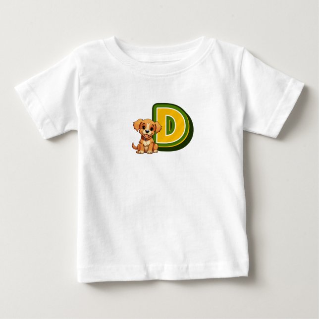 T-shirt Pour Bébé Lettre D (Devant)