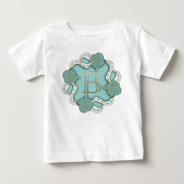 T-shirt Pour Bébé Lettre de l'alphabet initiale (Devant)