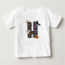 Lettre de monstres Halloween H T-shirt bébé