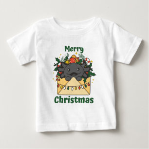 T-shirt Pour Bébé Lettre de Noël Axolotl Animaux d'hiver Axolotls
