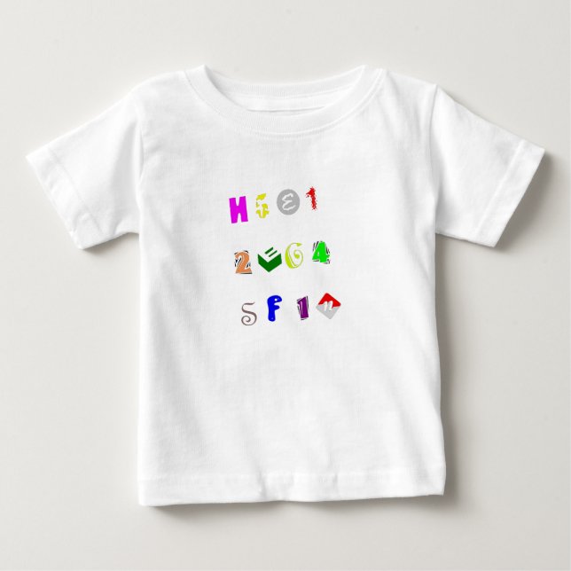 T-shirt Pour Bébé Lettre et numéro bébé (Devant)