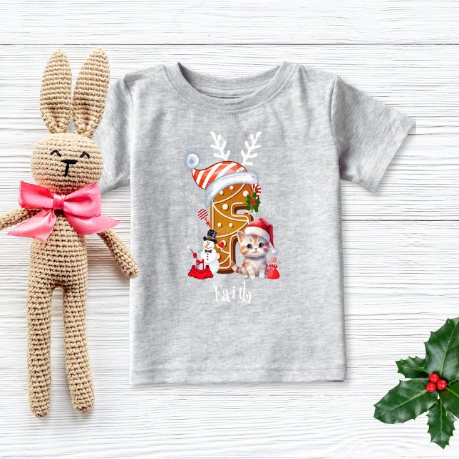 T-shirt Pour Bébé Lettre pain d'épices Père Noël de Noël de famille  (Créateur téléchargé)
