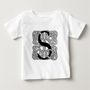 T-shirt Pour Bébé LETTRE S Vintage Céleste Knot Monogramme