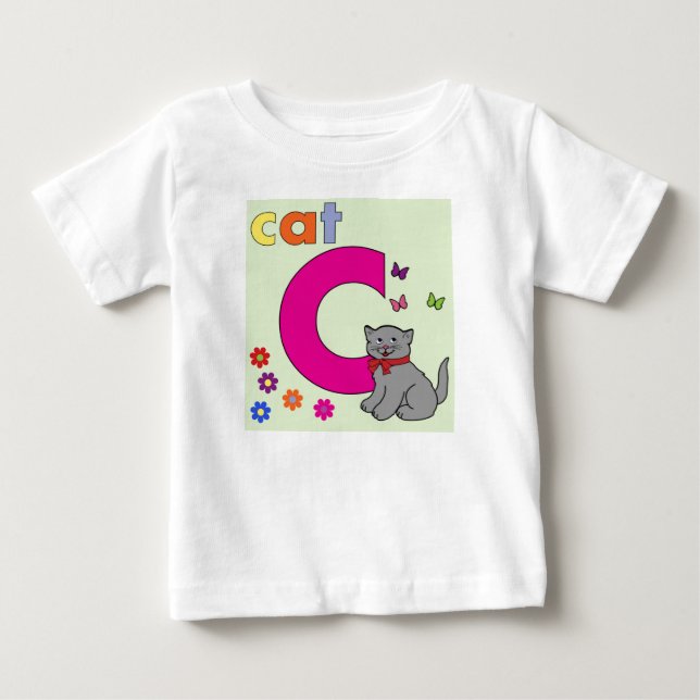 T-SHIRT POUR BÉBÉ LETTRE TARABLE CHAT C (Devant)