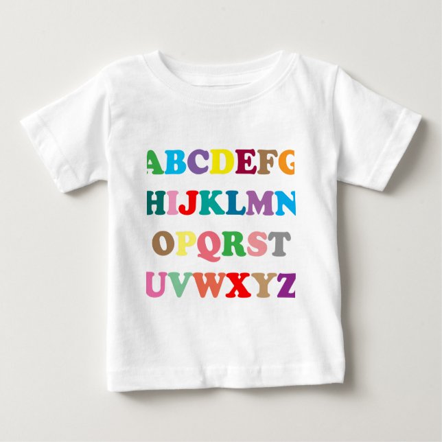 T-shirt Pour Bébé Lettres colorées d'ABC (Devant)