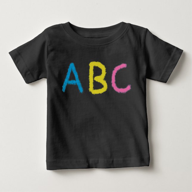 T-shirt Pour Bébé Lettres de calque colorées ABC (Devant)