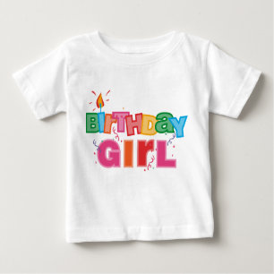 T-shirt Pour Bébé Lettres de fille d'anniversaire