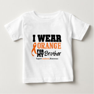 T-shirt Pour Bébé Leucémie Je Porte Orange Pour Mon Frère