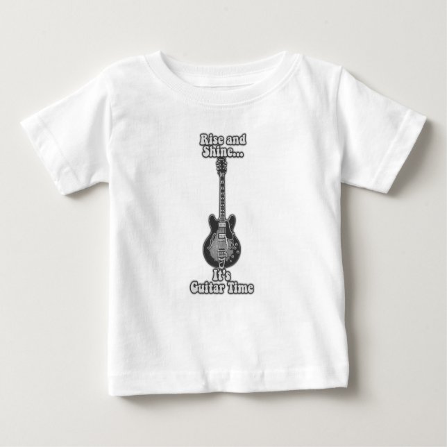 T-shirt Pour Bébé Lève-toi et brille. C'est l'heure de la guitare. n (Devant)
