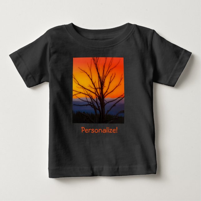 T-shirt Pour Bébé Lever de soleil au-dessus de conception de parc (Devant)