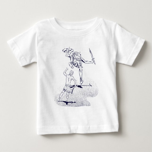 T-shirt Pour Bébé L'histoire de la Bible de David et Goliath (Devant)