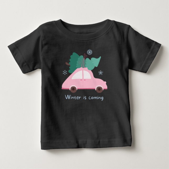T-shirt Pour Bébé L'hiver approche (Devant)