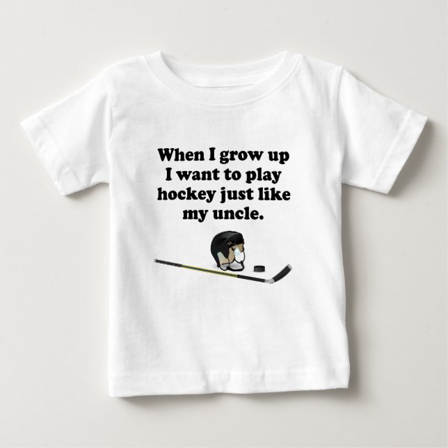 T-shirt Pour Bébé L'hockey de jeu aiment mon oncle (Devant)