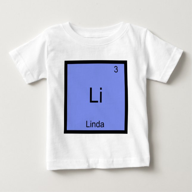 T-shirt Pour Bébé Li - Linda Chimie Élément Symbole Nom Tee (Devant)