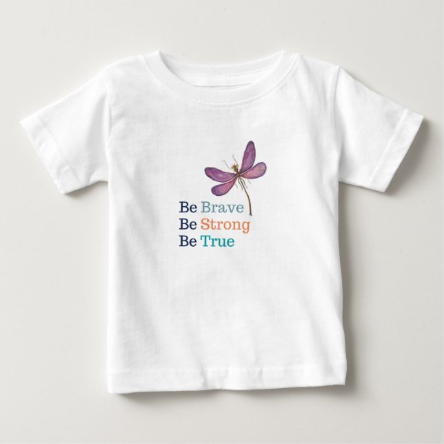 T-shirt Pour Bébé Libellule courageuse forte vraie (Devant)