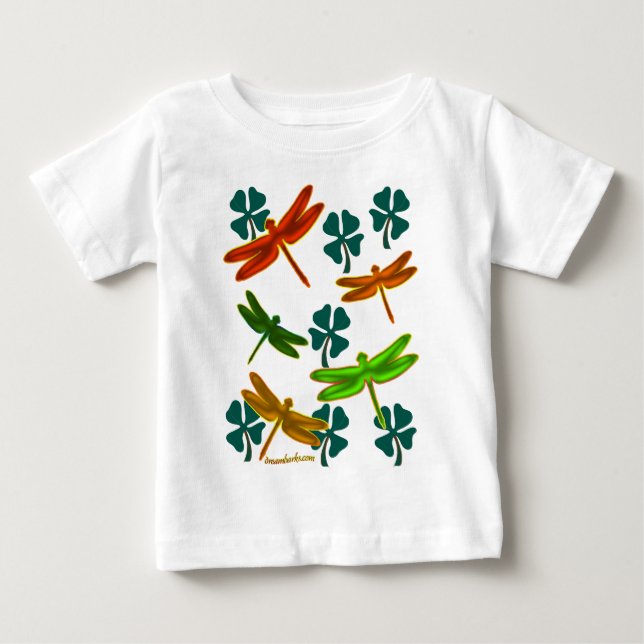 T-shirt Pour Bébé Libellules et shamrocks (Devant)