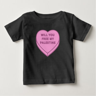 T-shirt Pour Bébé Libérez-vous ma Palestine ? Cute Candy Coeur doux