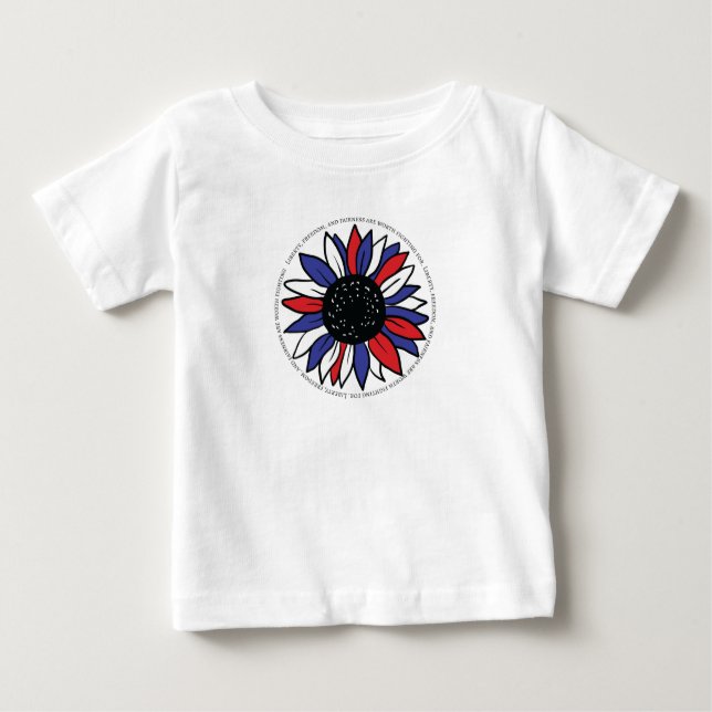 T-shirt Pour Bébé Liberté Tournesol patriotique Équité (Devant)