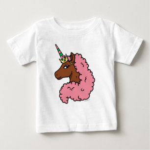 T-shirt Pour Bébé Licorne Afro Rose Clair