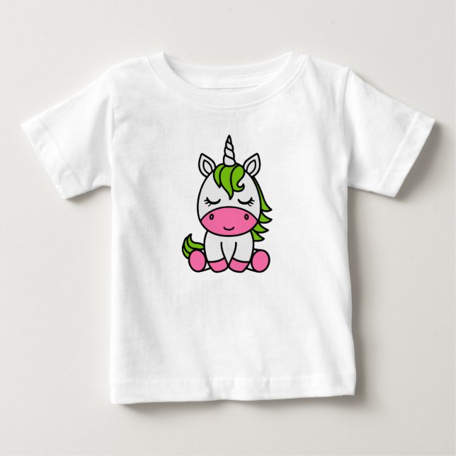 T-shirt Pour Bébé Licorne de petite fille (Devant)