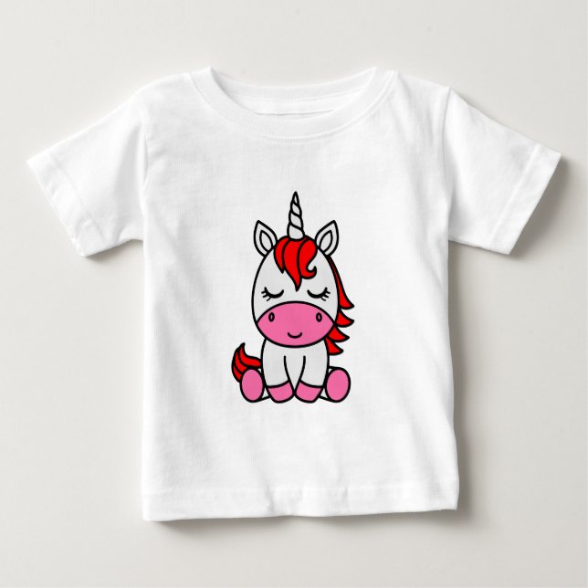 T-shirt Pour Bébé Licorne de petite fille (Devant)