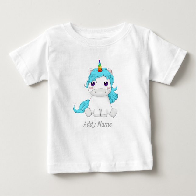 T-shirt Pour Bébé Licorne drôle et licorne personnalisée magique (Devant)