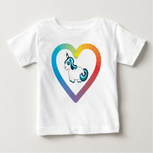 T-shirt Pour Bébé licorne du coeur arc-en-ciel