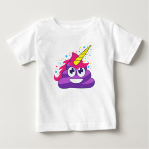 T-shirt Pour Bébé Licorne Emoji de Poopy