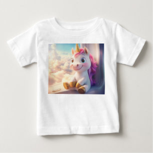 T-shirt Pour Bébé Licorne en avion