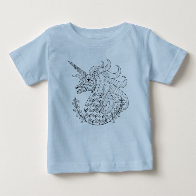 T-shirt Pour Bébé Licorne inspirée (Devant)