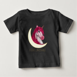 T-shirt Pour Bébé Licorne magique en faux or rose mignonne personnal