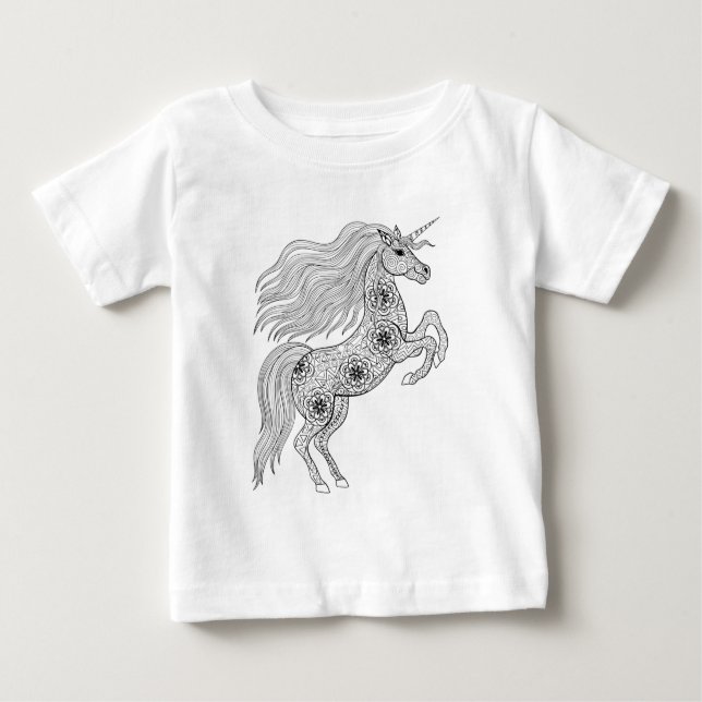 T-shirt Pour Bébé Licorne magique inspirée (Devant)