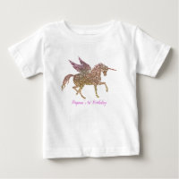 Licorne Paillettes Or Pastel Arc-en-Ciel 1er Anniv
