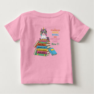 T-shirt Pour Bébé Licorne Ver de Livre Mignon 1er Anniversaire Lec