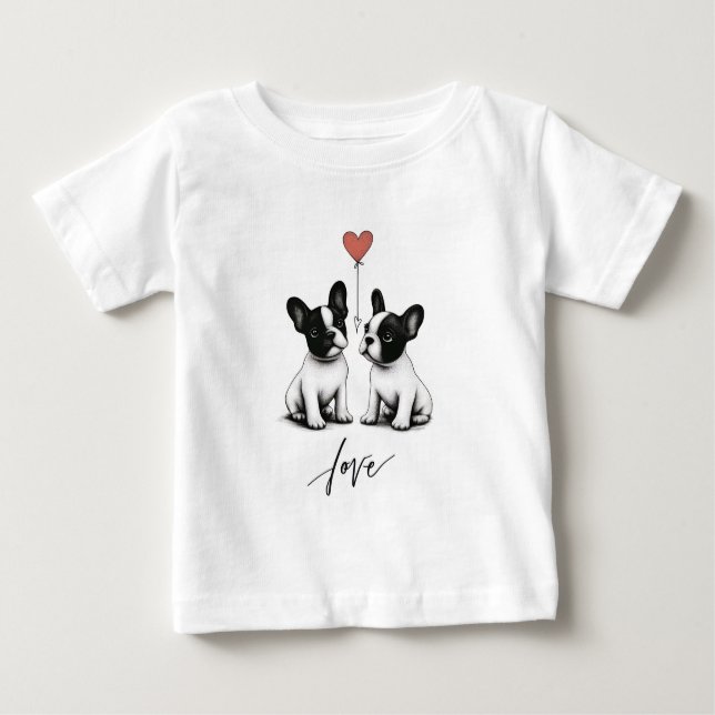 T-shirt Pour Bébé Lié par le coeur (Devant)