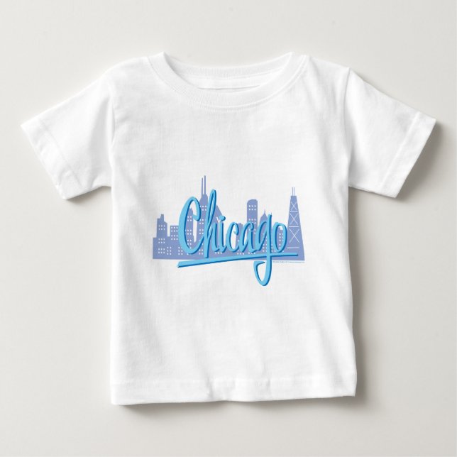 T-shirt Pour Bébé Ligne Skyline de Chicago Windy City (Devant)